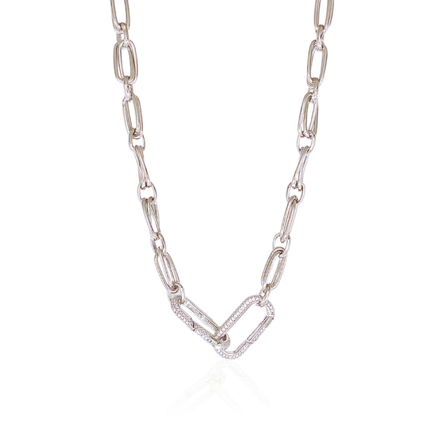 Double Link Pave Necklace