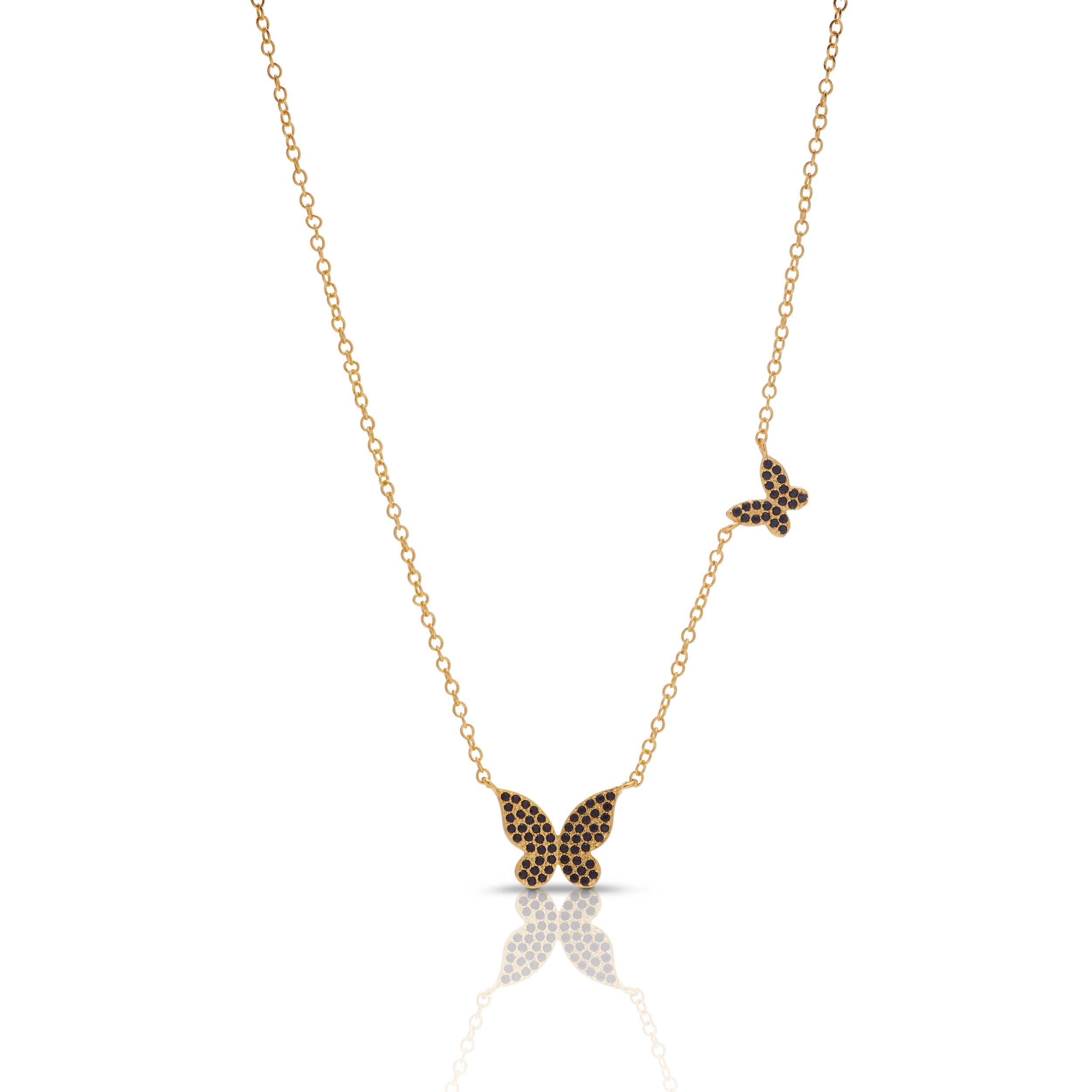 Monarch Necklace -14kt Gold Butterfly Necklace- Lucky Star Jewels
