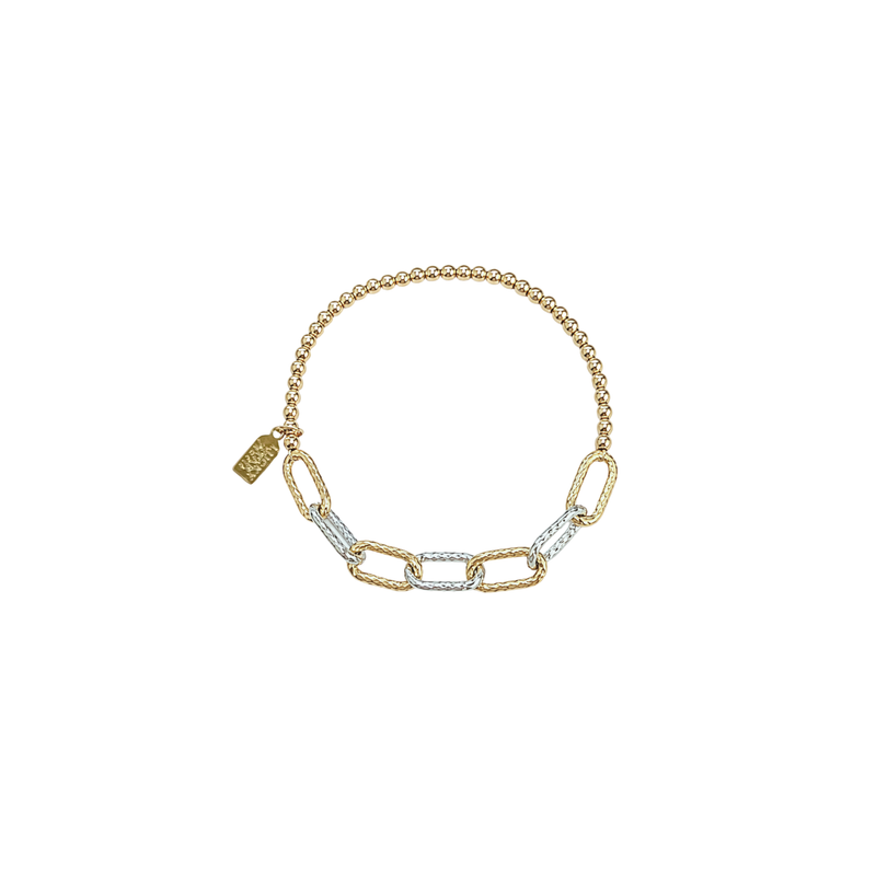Mixed Metal Link Bubble Bracelet