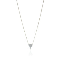 Pave Heart Necklace - Silver