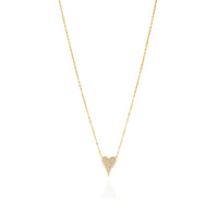 Pave Heart Necklace - Gold