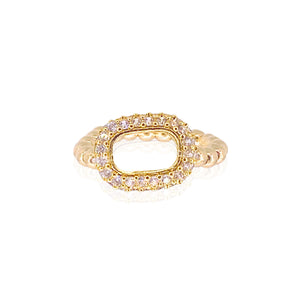 Pave Link Bubble Ring