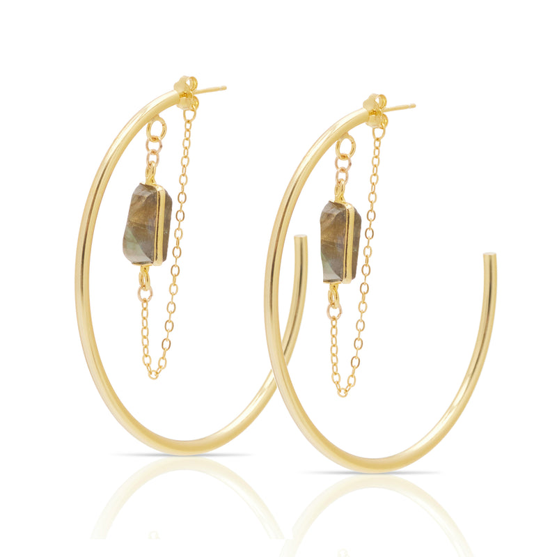 Prana Gemstone Hoop