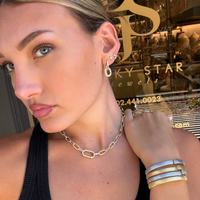 Petite Double Link Pave Earring