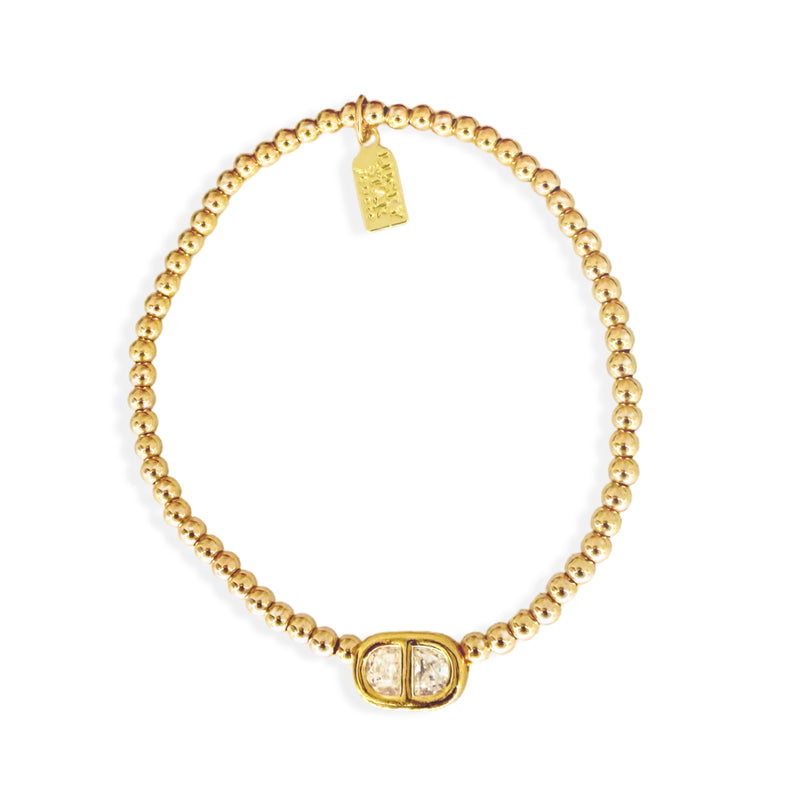 Solitaire Insignia Link Bubble Bracelet