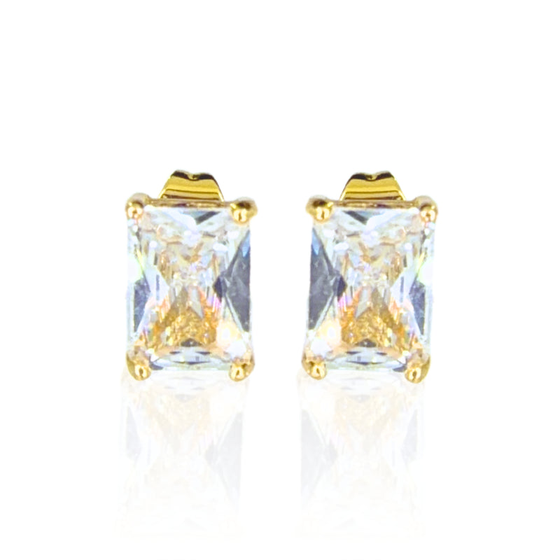 Solitaire Radiant Stud Earring