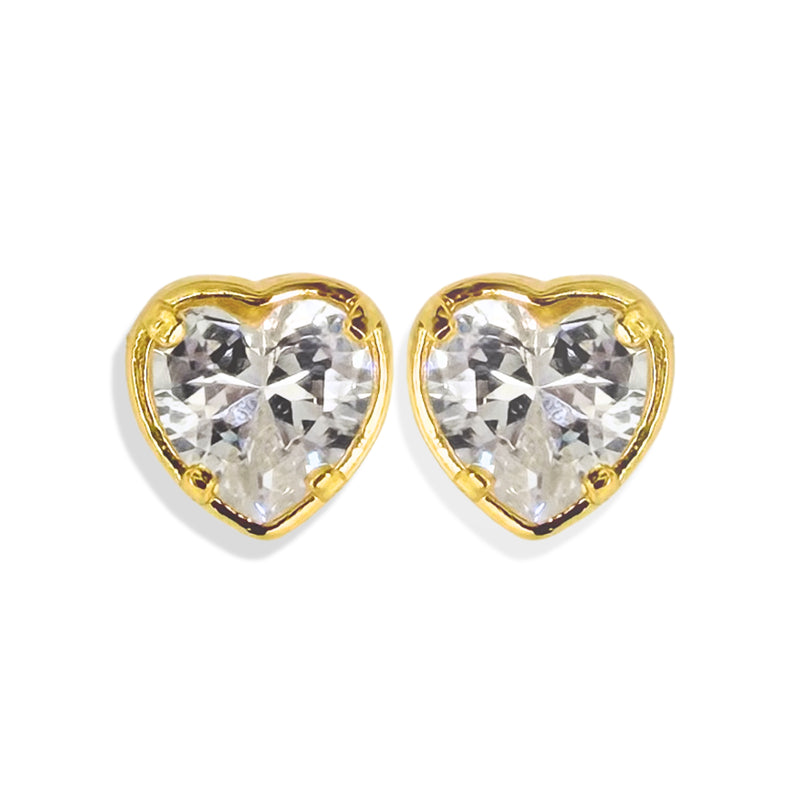 Solitaire Heart Stud