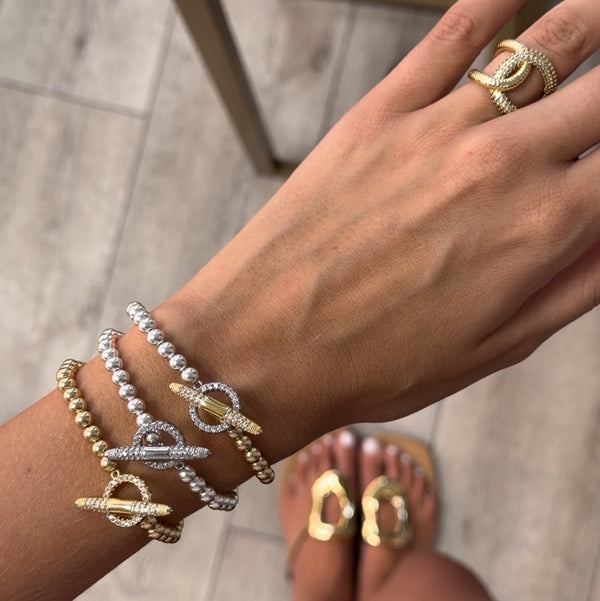 Essential CZ Toggle Bubble Bracelet