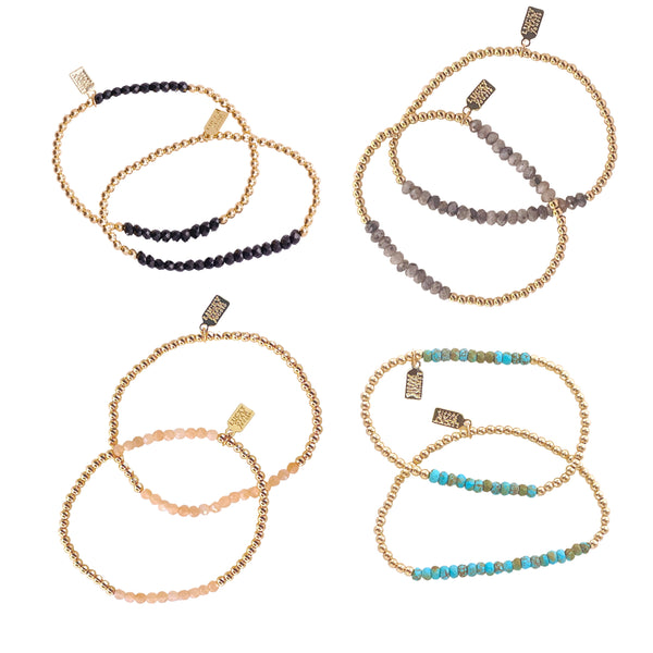 Stardust Gemstone Bubble Bracelet Set