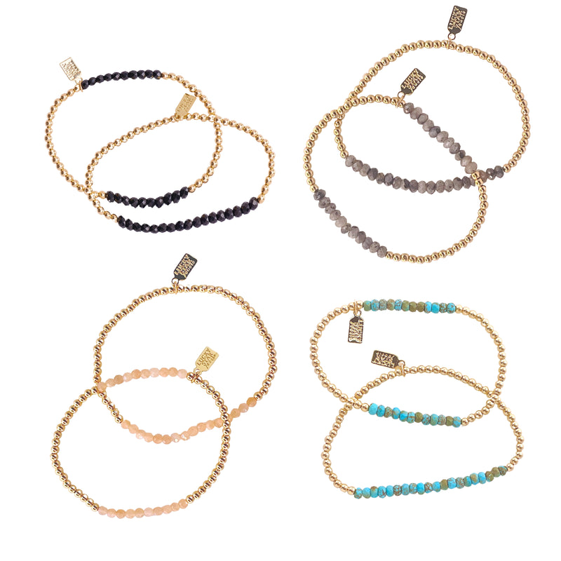 Stardust Gemstone Bubble Bracelet Set