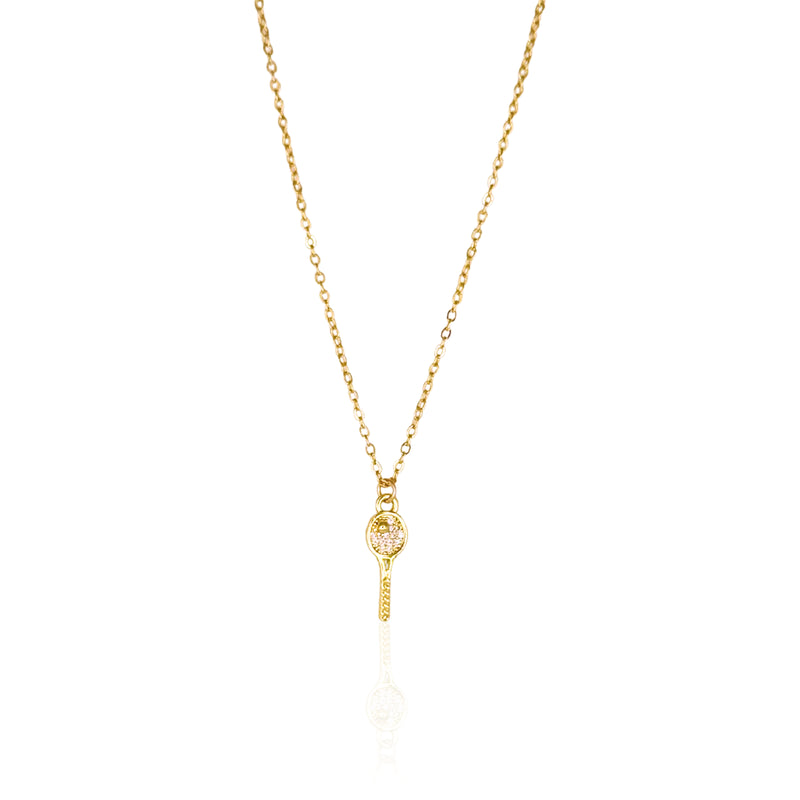 Tennis Racket Pave Necklace