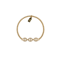 Trio Pave Insignia Bubble Bracelet