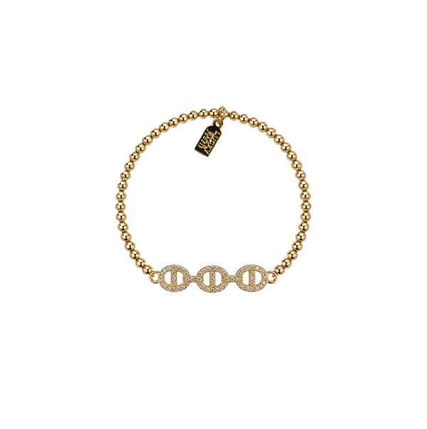 Trio Pave Insignia Bubble Bracelet