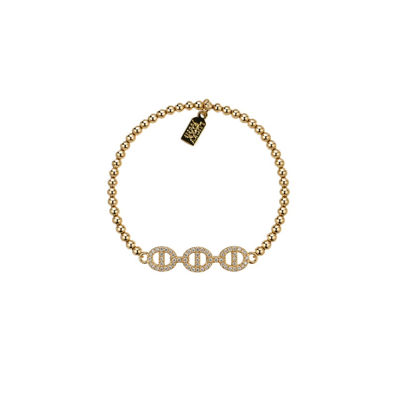 Trio Pave Insignia Bubble Bracelet
