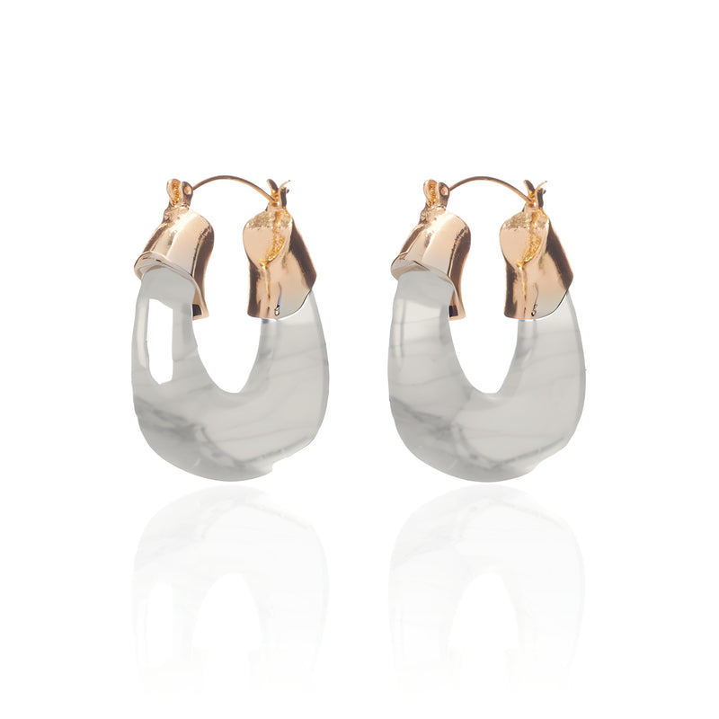 Looking Glass Hoops - Marbled Gray