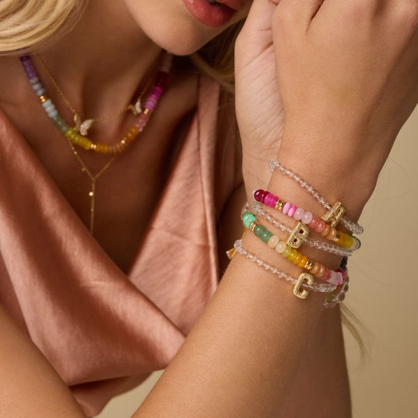 Candy Initial Glossy Bubble Bracelet