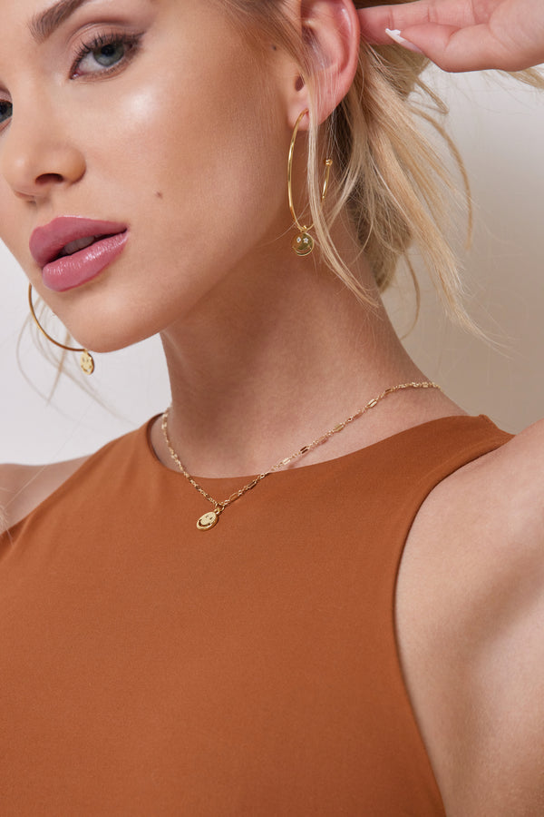 CZ Smiley Necklace