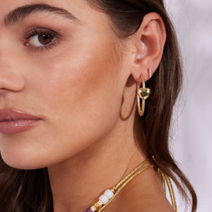 Heart Of Gold Hoops