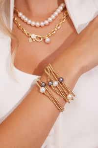 Coco Beaded Bracelet - Gray