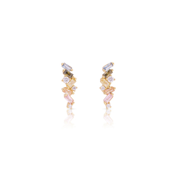 Baguette Rainbow Studs