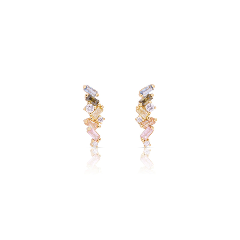 Baguette Rainbow Studs