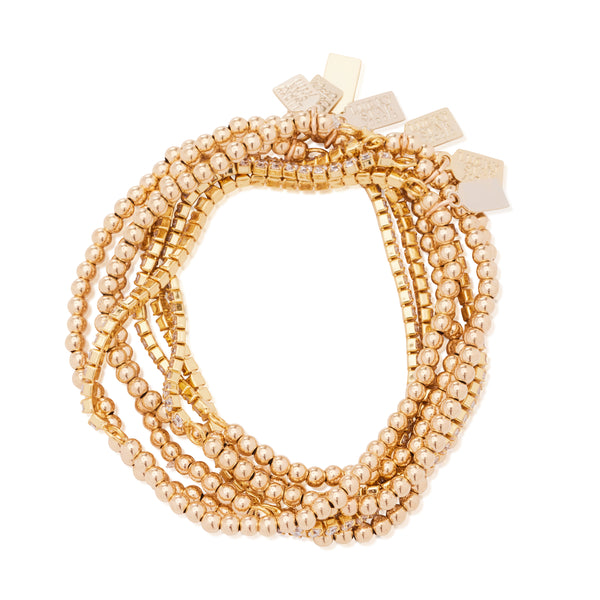 Wimbledon Stretch Bubble Bracelet - Gold