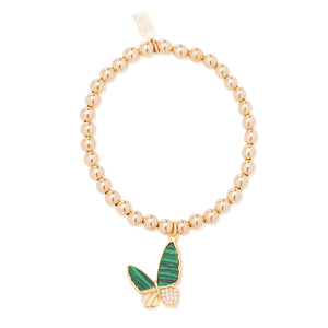 Butterfly Gem Bubble Bracelet - Malachite