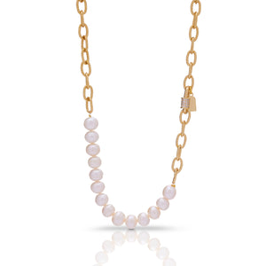 Coco Convertible Necklace, White Pearl