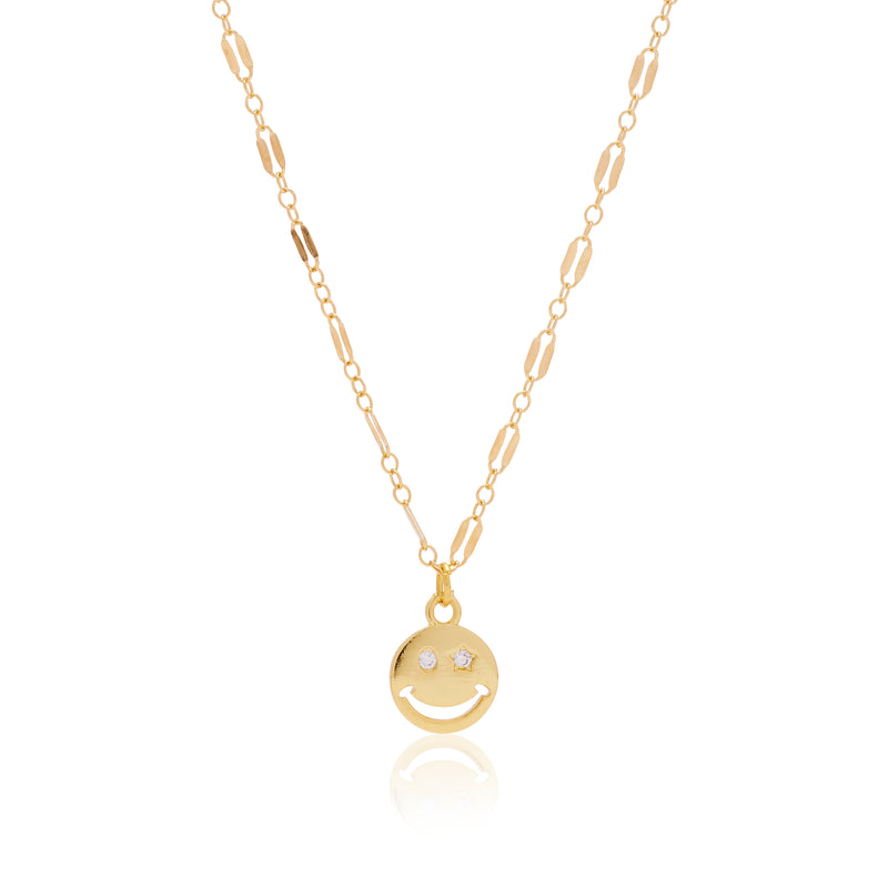 CZ Smiley Necklace