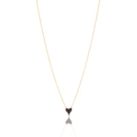 Mini Pave Heart Necklace - Black