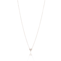 Mini Pave Heart Necklace - Silver