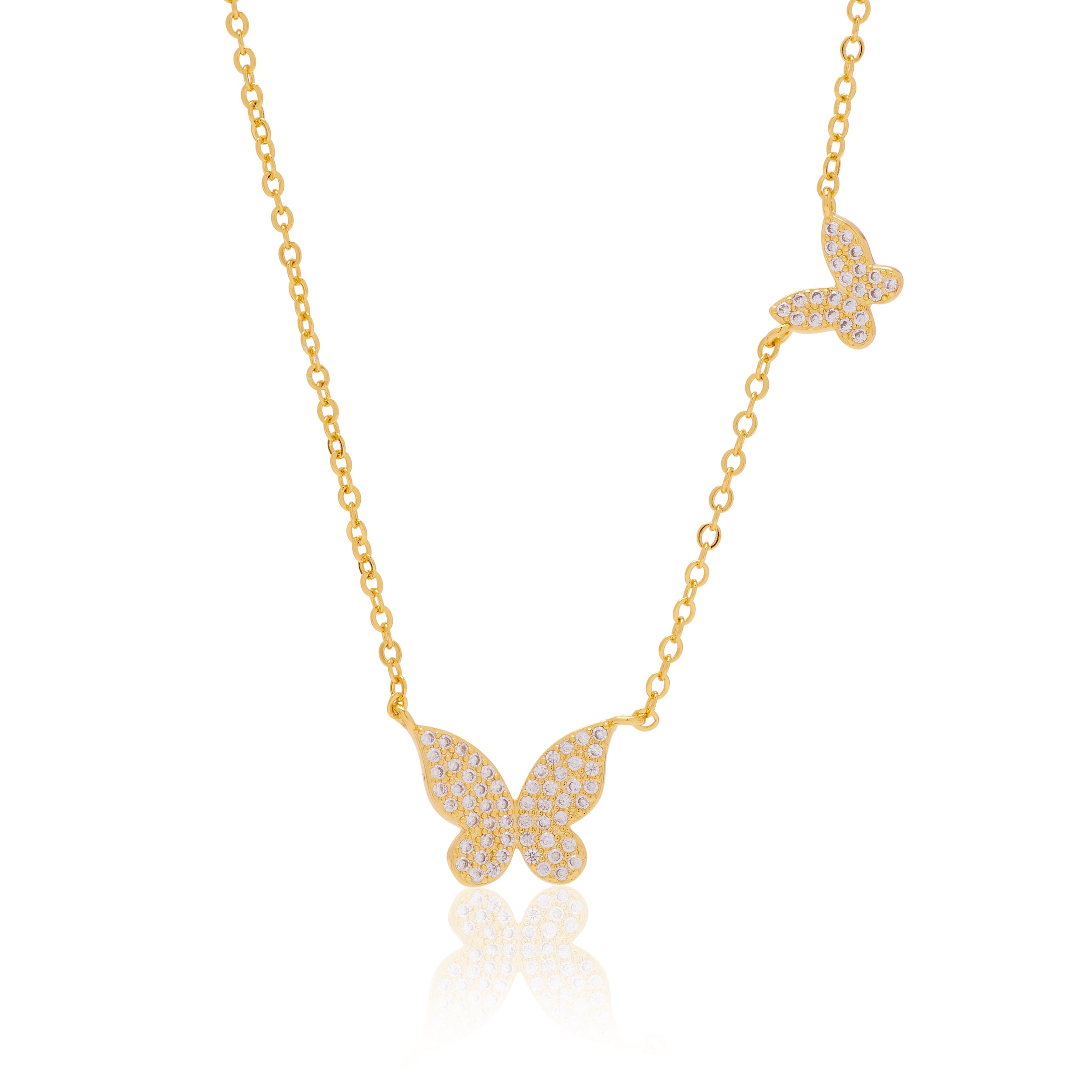 14kt gold and diamond pink mother of pearl baby butterfly necklace | Luna  Skye