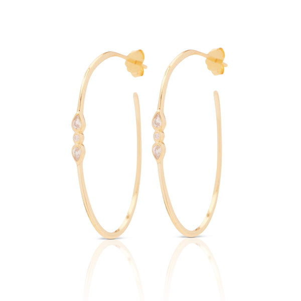 Bezel Solitaire Trio Hoop