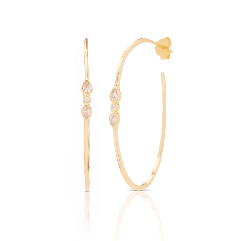 Bezel Solitaire Trio Hoop