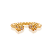 Gold plated adjustable ring with genuine CZ accents