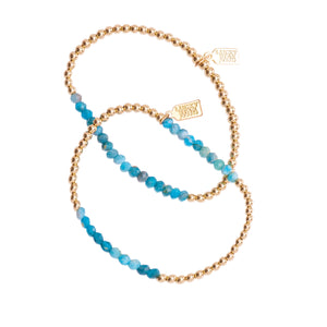 Stardust Gemstone Bracelet Set - Aquamarine